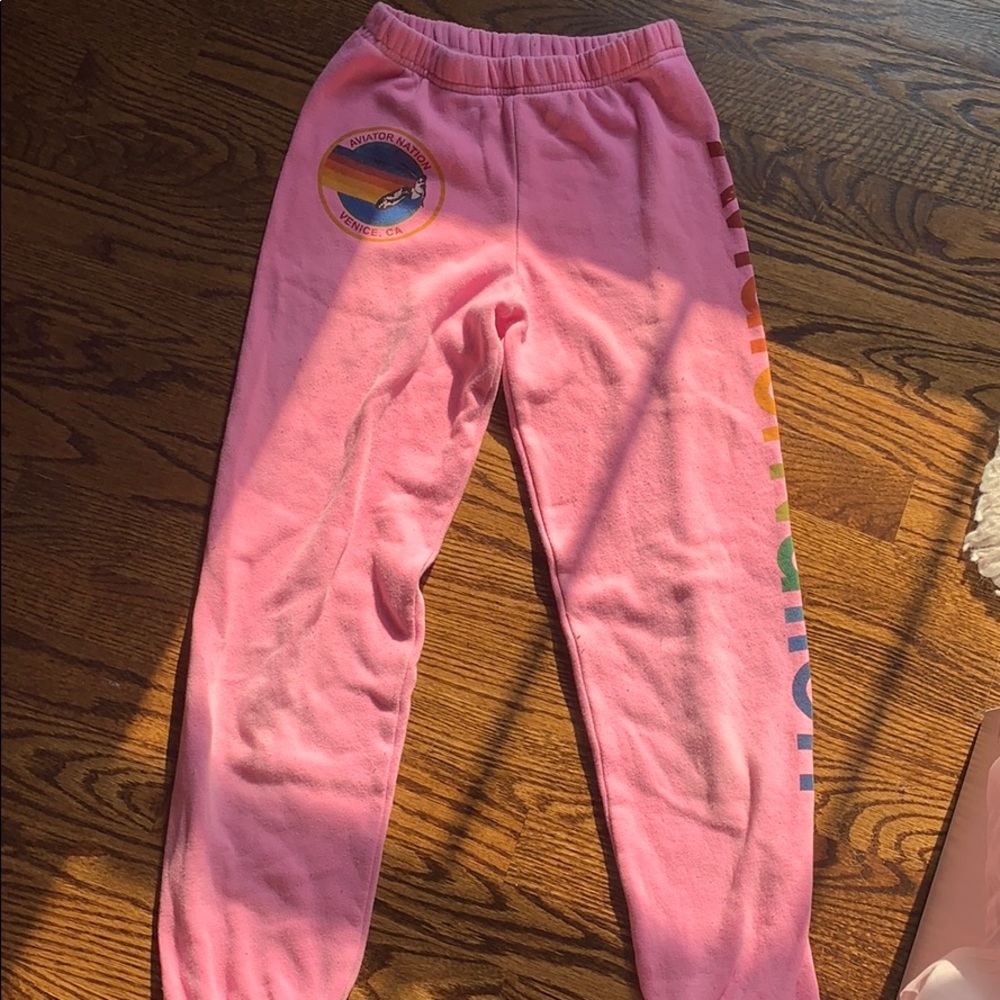Hot Pink Aviator Nation Sweat Pants